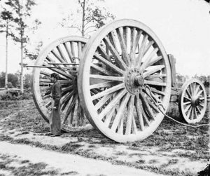 A sling cart at Drewry's Bluff, Virginia during the American Civil war in 1865