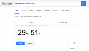 Google Hacks Set a timer
