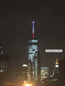 One World Trade Center in New York City, U.S.A. Paris colors