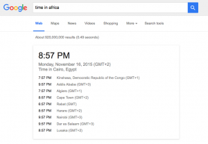 Time in Africa Google Hacks